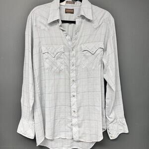 Vintage Men's Stockman western Style Pearl Snap Long Sleeve button down shir